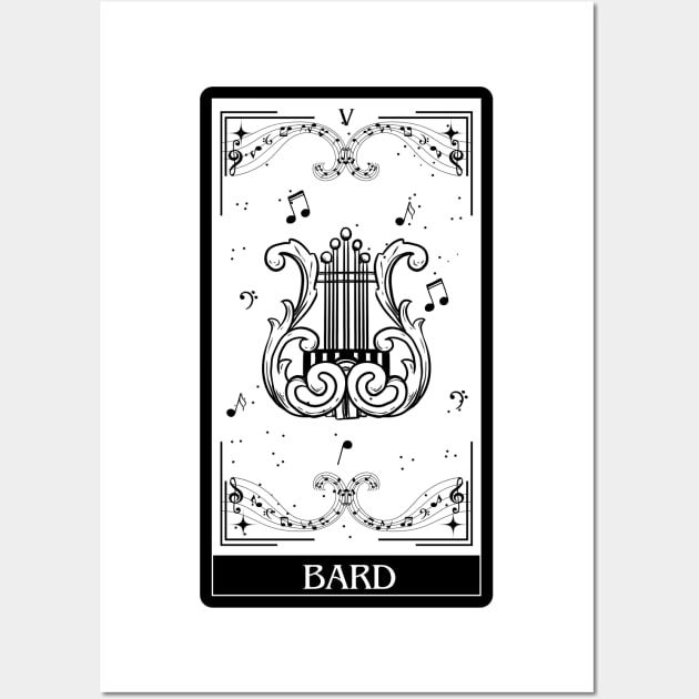 Bard Tarot Card D&D Nat 20 Dungeons & Dragons T-Shirt Black Wall Art by JaeSlaysDragons